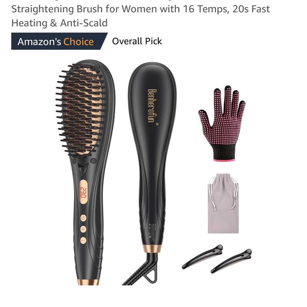 Hair Straightener Brush, Hair Straightener Comb Straightening Brush